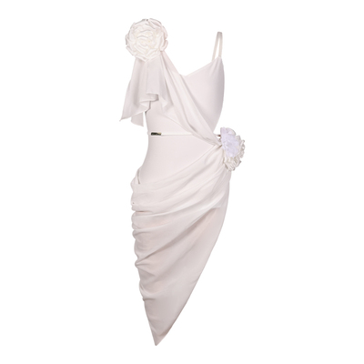 Dancebaby少儿拉丁舞服2026新款女童表演服练功服白色小花服D19