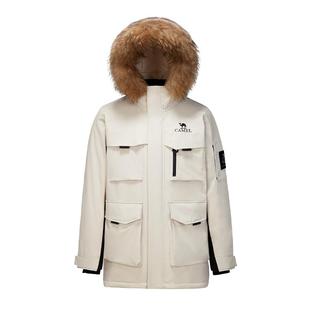 骆驼火焰羽绒服女装2025冬季中长款时尚百搭情侣加厚工装极寒外套