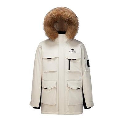 骆驼毛领羽绒服情侣同款