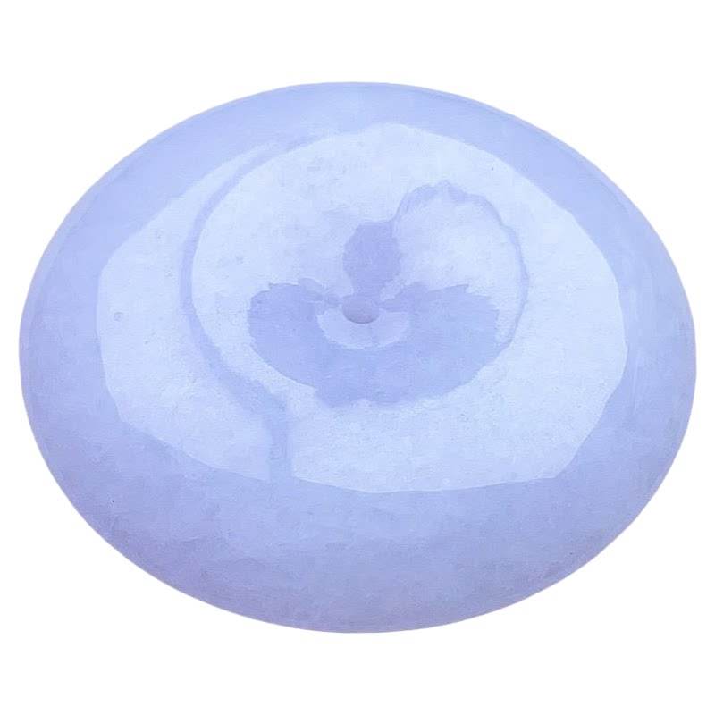 天然翡翠厚装平安扣吊坠乳白淡紫