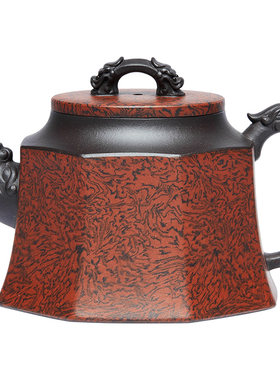 宜兴纯全手工绞泥八方紫砂壶茶壶