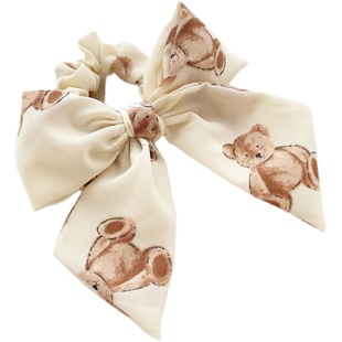 包邮原创发饰日系可爱小熊大肠圈蝴蝶结发圈飘带发绳头饰马尾皮筋