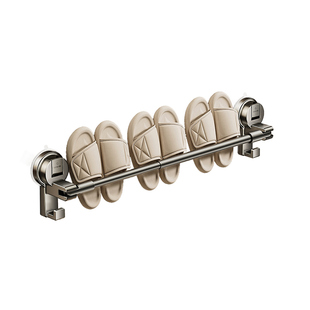 浴室吸盘拖鞋架壁挂伸缩毛巾杆免打孔卫生间鞋子沥水架收纳神器