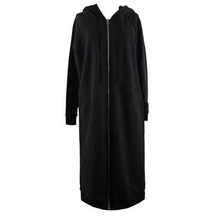 春季中长款连帽卫衣裙女学院风减龄开衫拉链休闲宽松加绒外套显瘦