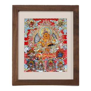 礼师傅非遗铜雕画密宗黄财神唐卡桌面摆台画佛堂供奉造象家居饰品