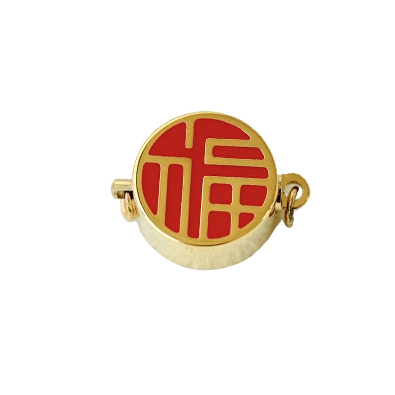 三樱国风红福字珠宝扣头
