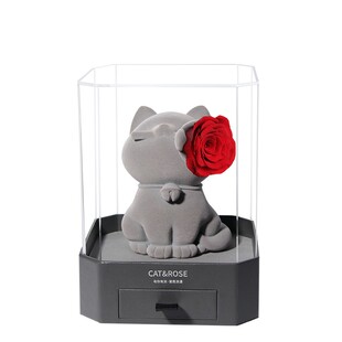 永生花生日新婚礼物214情人节送女生朋友高级感礼盒真花猫咪摆件