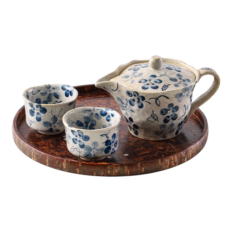 小鹿田烧日本制陶瓷手绘茶壶