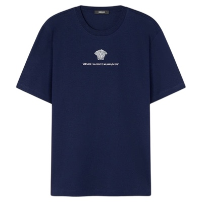 【新品】VERSACE/范思哲 男士刺绣Medusa Milano T恤