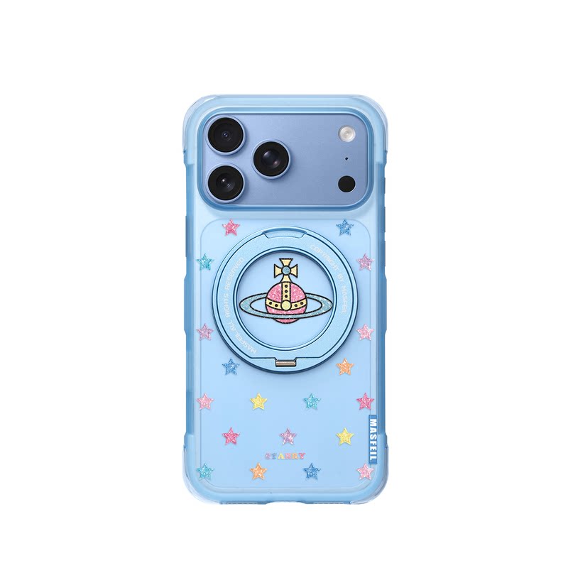 MASFEIL× 璀璨土星适用iPhone18Promax手机壳新款ip18磁吸带支架Go5苹果17Pro保护套支点全包高级感17pm超薄