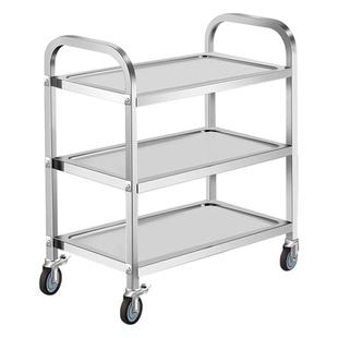 加厚饭堂收餐车三层不锈钢送餐车手推移动上菜餐车大号收碗车餐车