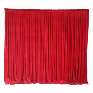 中式高级感背景布幔酒红色金丝绒不透光舞台农村婚礼背景布幔装饰