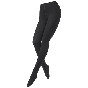 热风女士打底裤2025年秋季新款150D竖条微压连裤袜黑色打底连体袜