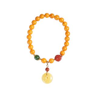 敦煌研究院 福锦天然蜜蜡平安扣手串 文创手串手饰女礼物送女朋友