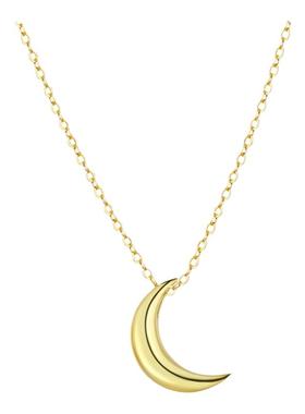 掉色包赔！通体纯银法式月亮项链