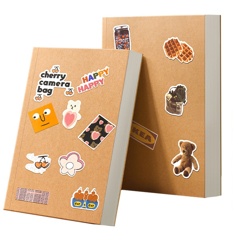 笔记本b5厚本子a5牛皮简约大学生用a4超厚空白本拍纸本横线思维导图本方格网格记事本日记本草稿本手账手帐本