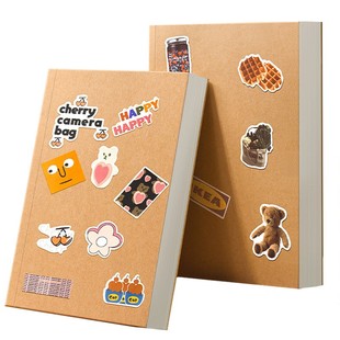 笔记本b5厚本子a5牛皮简约大学生用a4超厚空白本拍纸本横线思维导图本方格网格记事本日记本草稿本手账手帐本