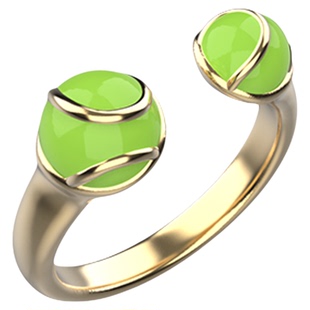 LAZYSURI懒苏芮网球对对碰珐琅戒指女开口戒指运动活力风饰品礼物