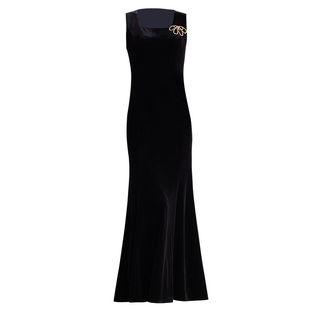 多丽琦丝绒连衣裙女主持人端庄大气礼服正式场合年会晚装日常可穿