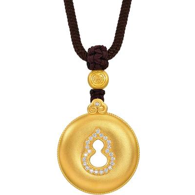 周生生金镶钻平安扣颈饰