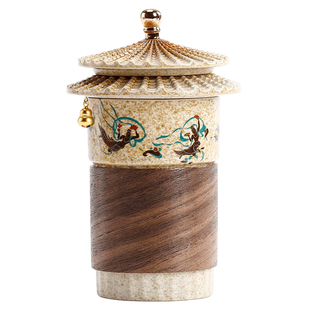 敦煌飞天故宫文创茶杯中式复古陶瓷随手杯宫廷水杯带过滤国潮茶杯