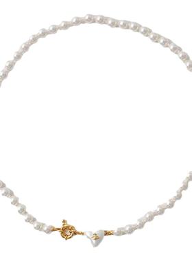 高品质爱心珍珠锁骨链女