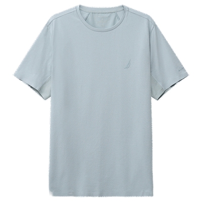 黑帆限量男装拼接式圆领T恤