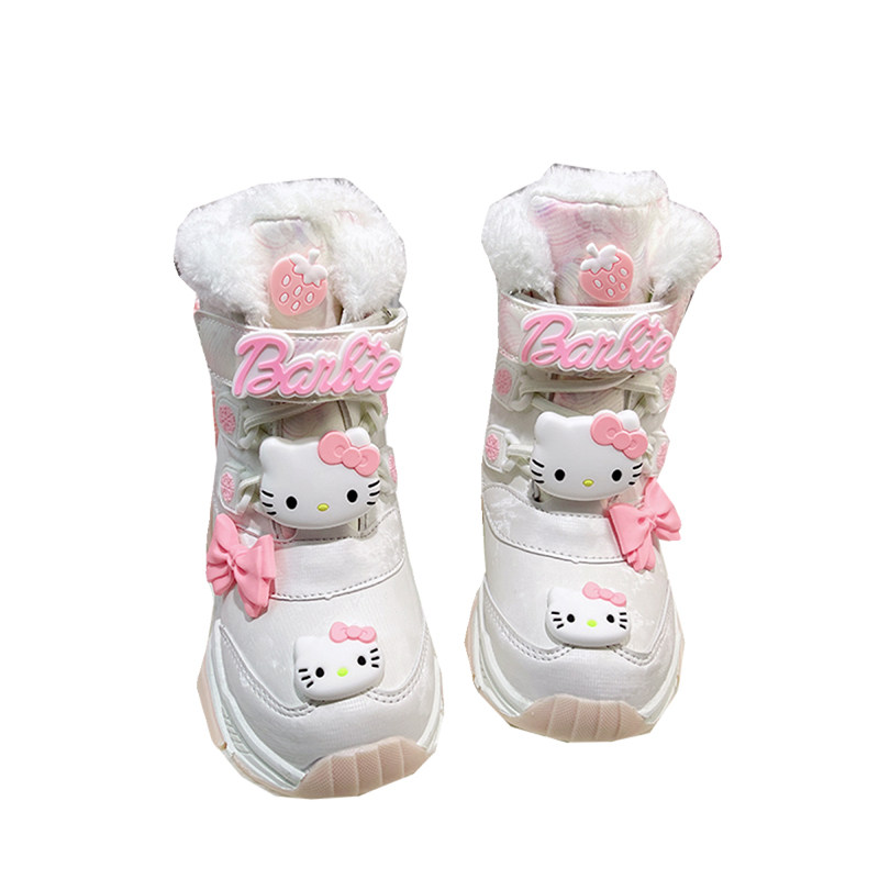 加绒加厚女童雪地靴大棉保暖冬季