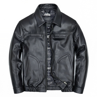 PERCOOL真皮皮衣2026新款头层山羊皮白鹅绒羽绒服夹克男加绒外套