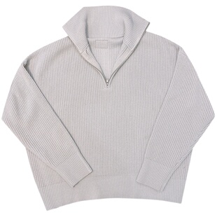 dannyandzee春季国潮高街宽松慵懒半高领拉链套头针织毛衣外套男