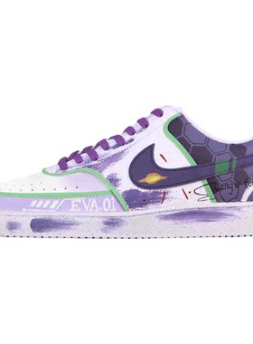 【定制球鞋】Nike Court Vision 初号机喷墨紫手绘涂鸦低帮板鞋