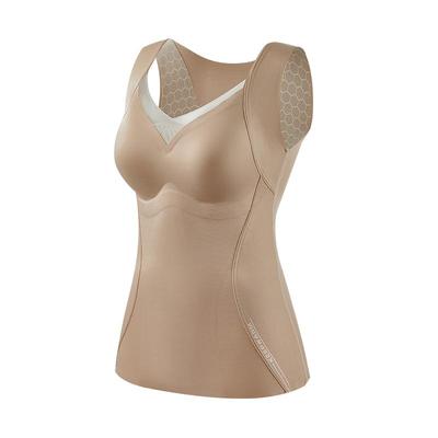 婷美秋冬蓄热塑形保暖背心带胸垫