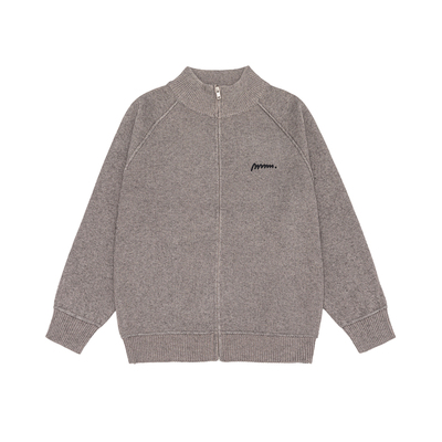 98SQUID 美式复古简约半高领拉链毛衣男女宽松休闲慵懒风针织上衣