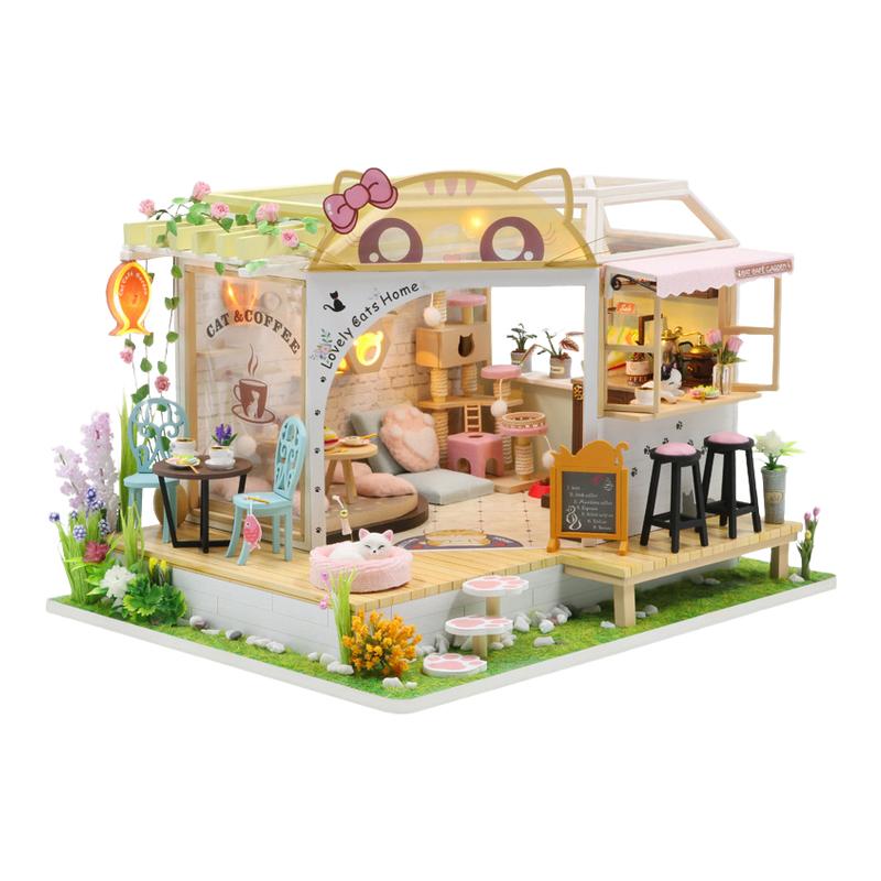 儿童木制发光DIY微缩模型小屋