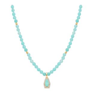 《天空之境》复古设计高级感气质百搭天然珍珠天河石纯银锁骨项链