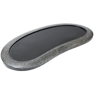 闻石天然乌金石茶盘家用石头茶台石材茶海黑金石茶盘简约茶具套装