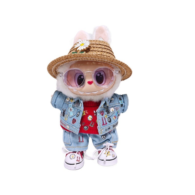 仅娃衣】labubu娃衣权志龙GD牛仔外套拉布布衣服123代通用娃衣套