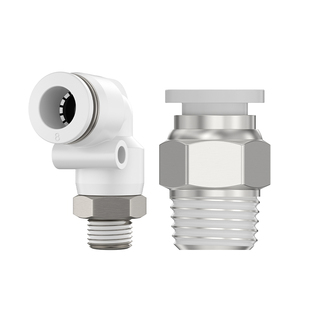 气管接头PC8-02螺纹直通PC10-04直通弯头三通四通五通PU气动快插