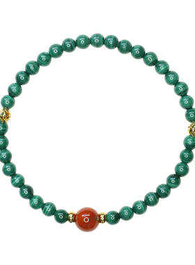 越南枝丨天然优质孔雀石南红古风手串 二款选