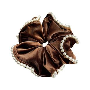 网纱珍珠夏季大肠发圈高级感2025新款头饰气质扎发马尾丸子头头花