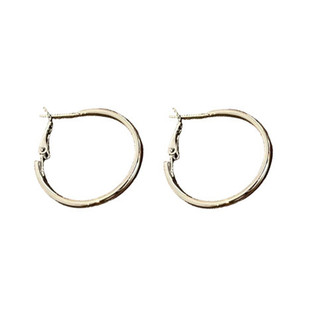 大圈简约设计细圈素圈耳环女精致高时尚百搭耳圈2025新款爆款耳饰