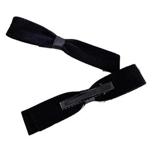 周美美同款黑色丝绒蝴蝶结发夹少女高级感刘海碎发侧边夹子鸭嘴夹