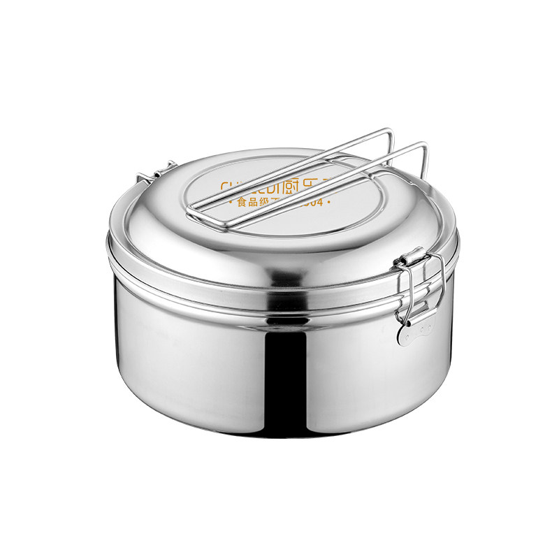 304不锈钢蒸饭盒带盖食品级圆饭盒/保温桶/保温提
