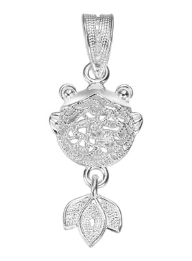 吴越老银铺足银金鱼吊坠时尚