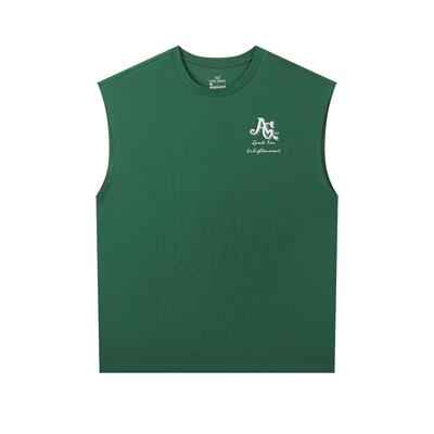 361运动无袖背心男款2025年夏季透气新款宽松休闲纯色圆领T恤男装