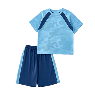 儿童速干衣男童2026新款运动T恤男孩网眼凉感训练服大童短袖套装