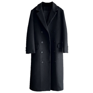 直筒毛呢大衣外套女中长款过膝冬季加厚呢子风衣高个子妮子秋冬款