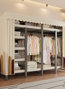 衣柜家用卧室免安装折叠2025新款爆款简易布衣柜出租房用钢制衣橱