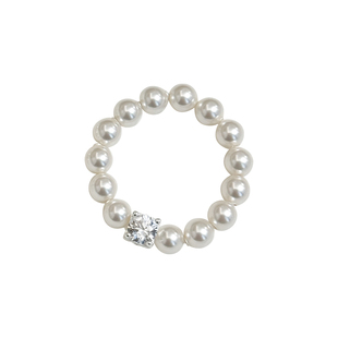 方糖家 S925纯银方糖奥地利施家珍珠弹力戒指小众设计女轻奢高级