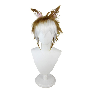 猫老师动漫游戏原稻妻五郎cosplay假发棕色白色简版仿真头皮假毛